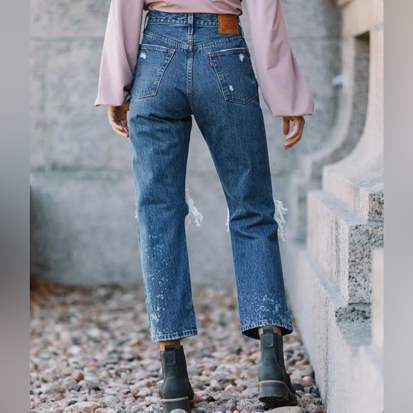 NWT Levi’s 501 Original Cropped Jeans in Athens Ranks Rigid Cotton - Picture 5 of 14